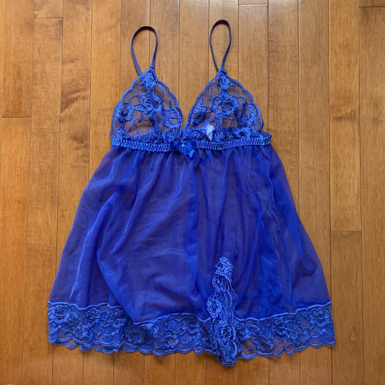 Beautiful Indigo Blue Sheer Lingerie Top With Depop