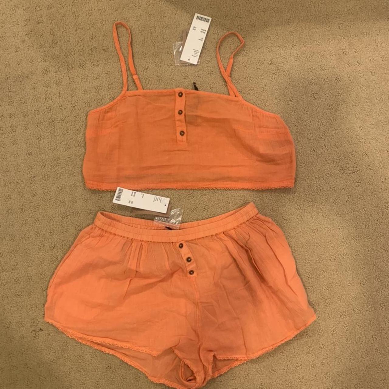 Urban outfitters orange pajama set! BRAND NEW WITH... Depop