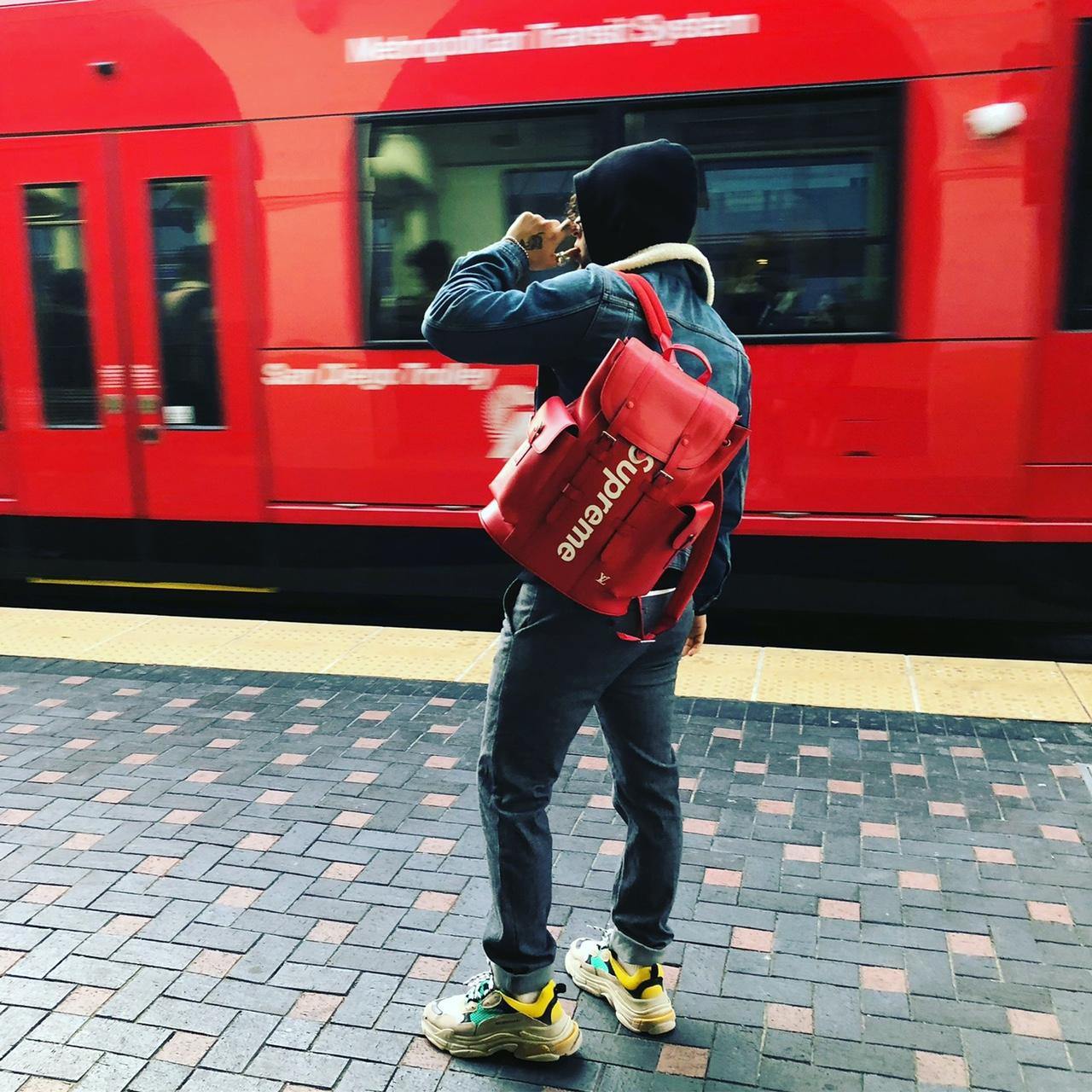 Louis Vuitton x Supreme Christopher Backpack Epi PM Red