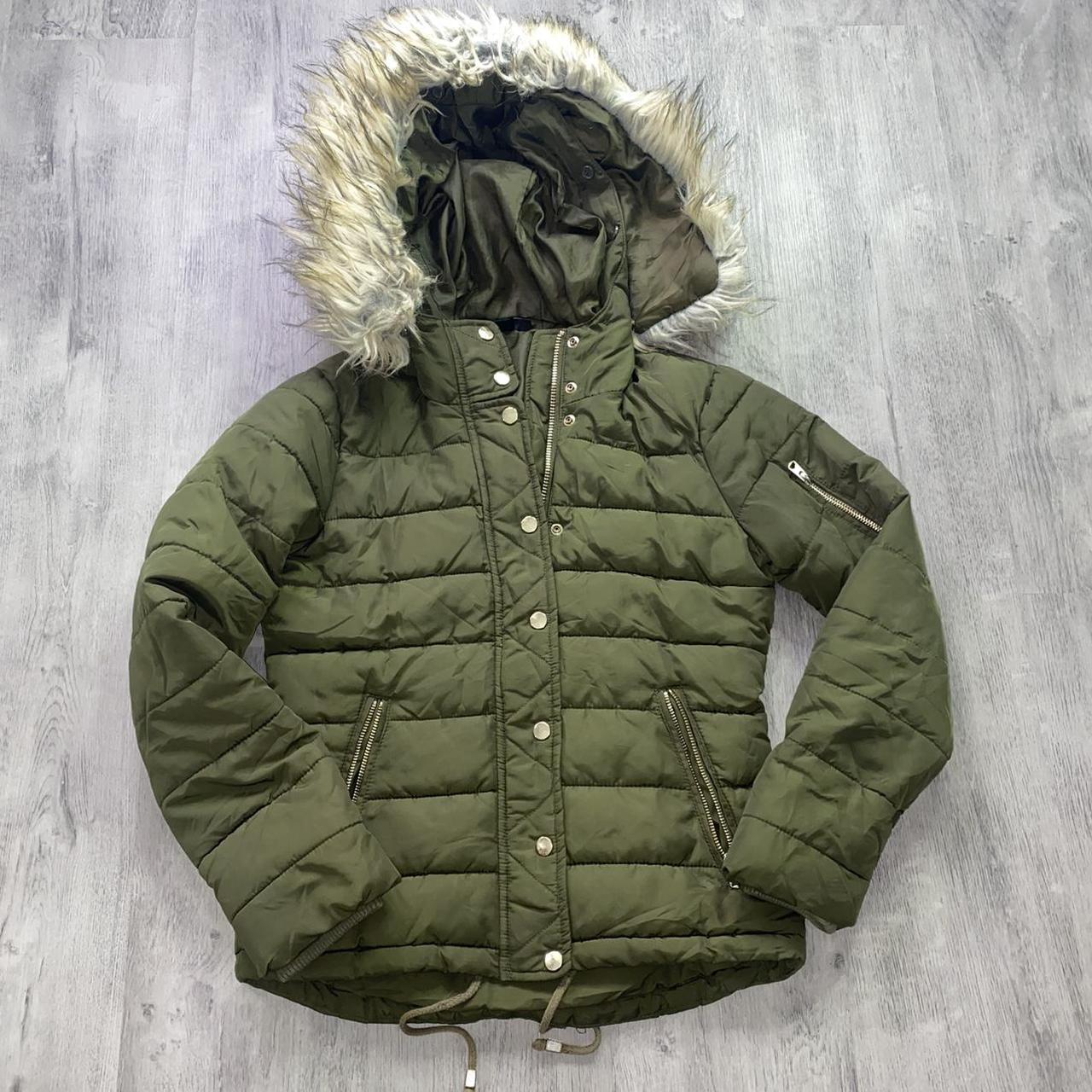 Hooded Jacket Topshop Green Puffer Coat Topshop Khaki Green Puffer