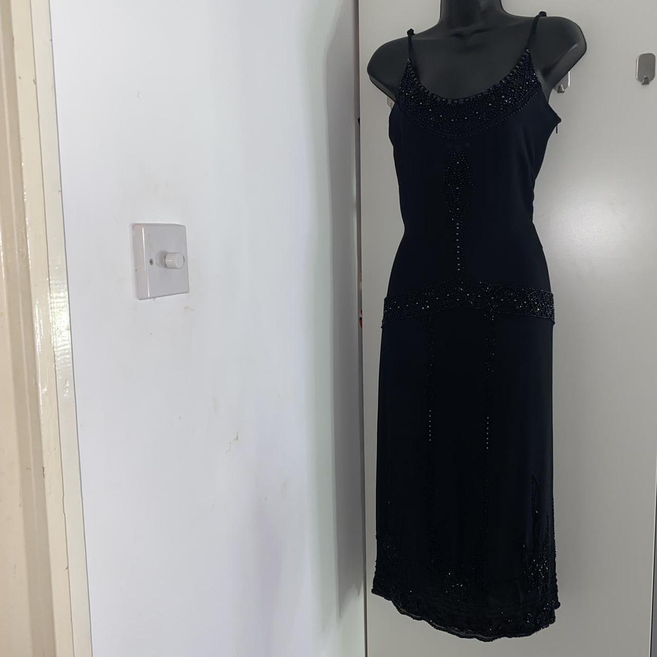 90s Vintage black evening dress, in excellent... - Depop