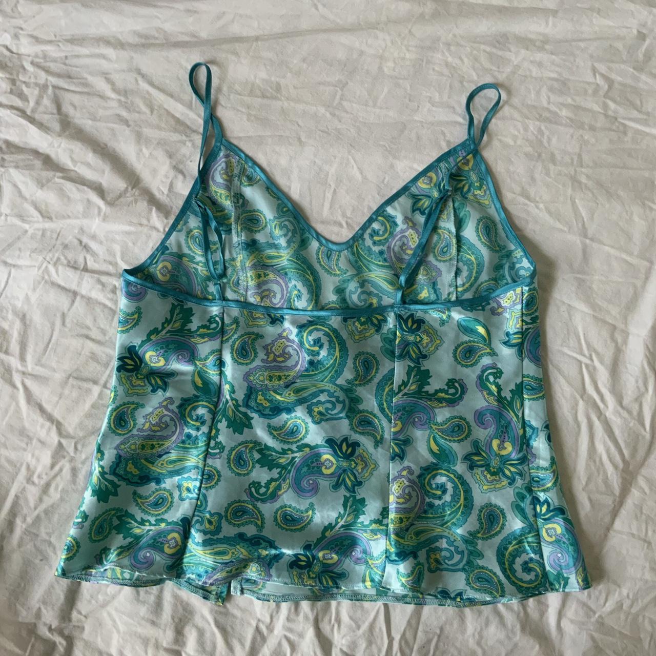 Vintage satin spaghetti strap powder blue tank... Depop