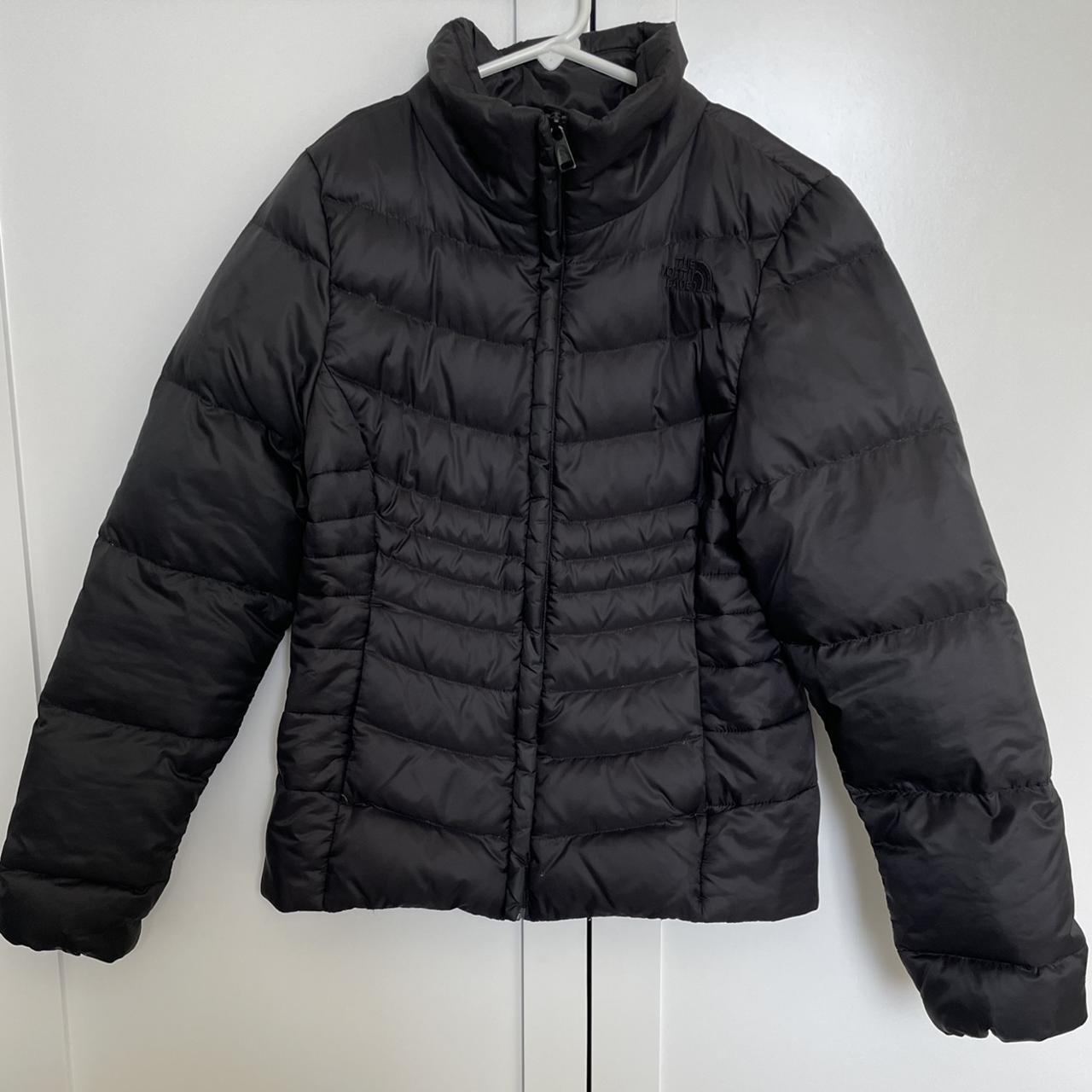 Black puffy North Face coat. Incredible condition... - Depop