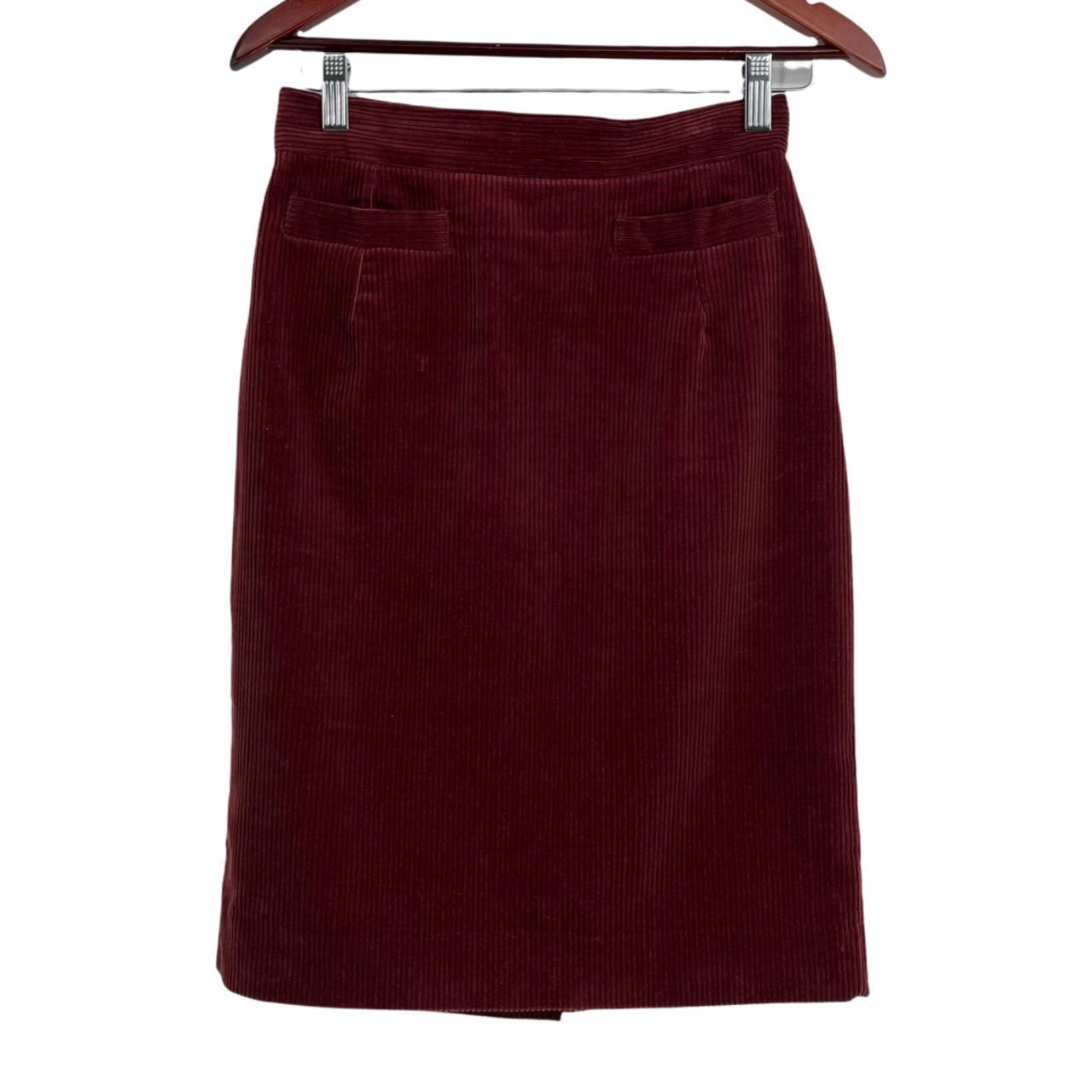 Laura Ashley Women's Burgundy Skirt | Depop