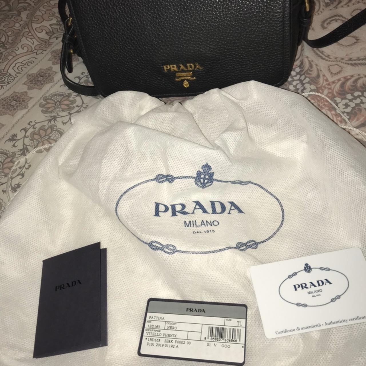 Prada Women's 1BD163 Blue Leather Shoulder Bag: Handbags