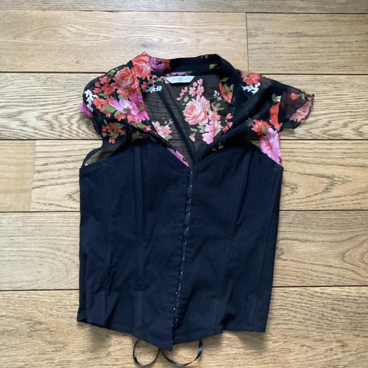 Old new look corset style top with tie up back and... Depop