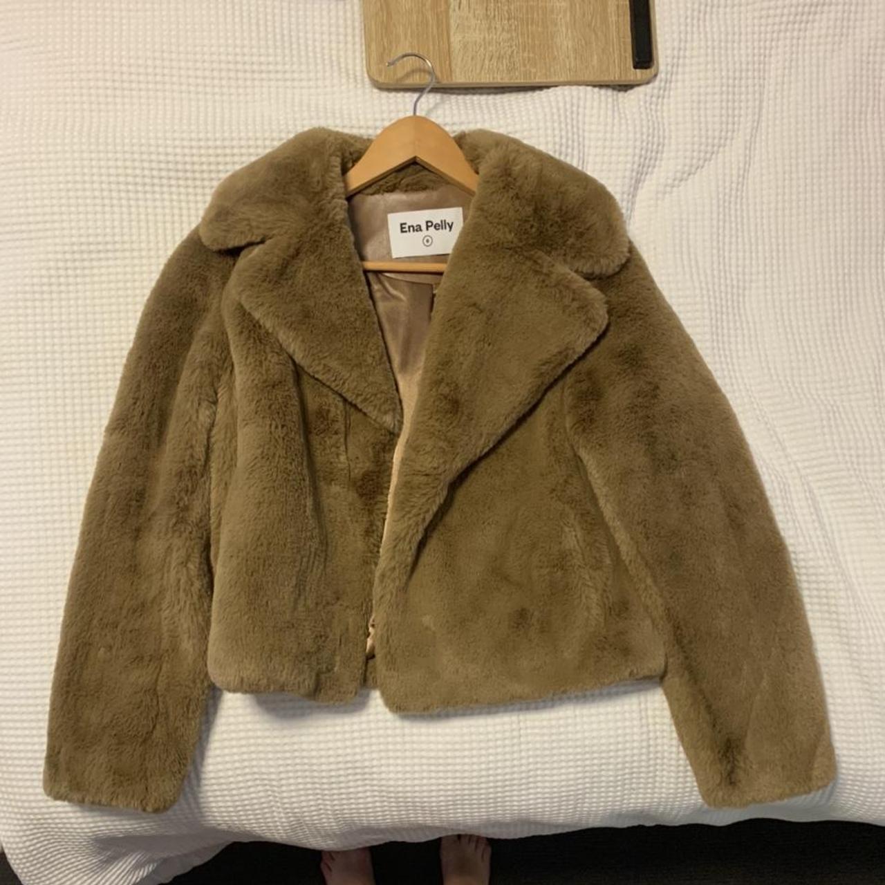 Ena Pelly faux fur jacket. Pockets as well and hook... - Depop