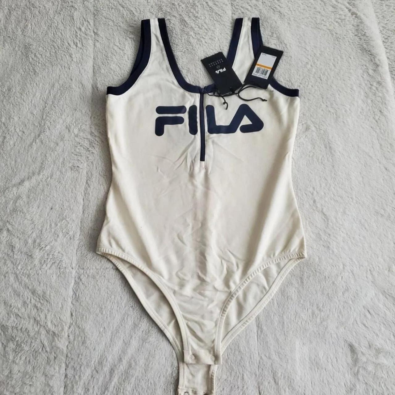 White shop fila bodysuit