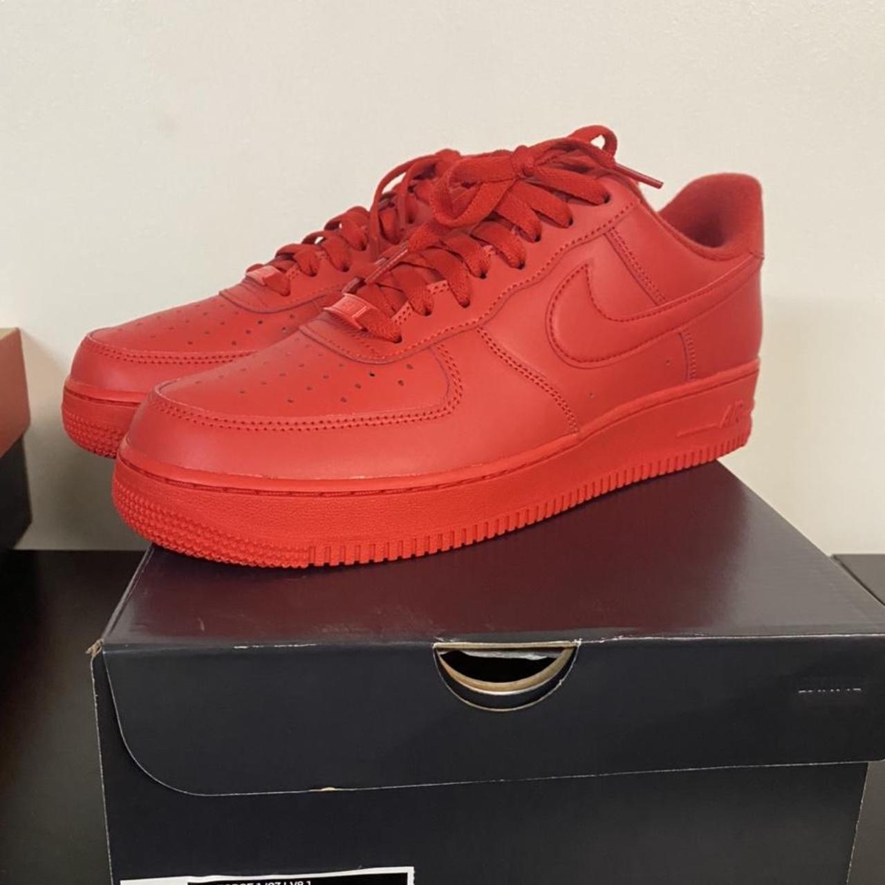 Nike Air Force 1 triple red Deadstock receipts n... - Depop