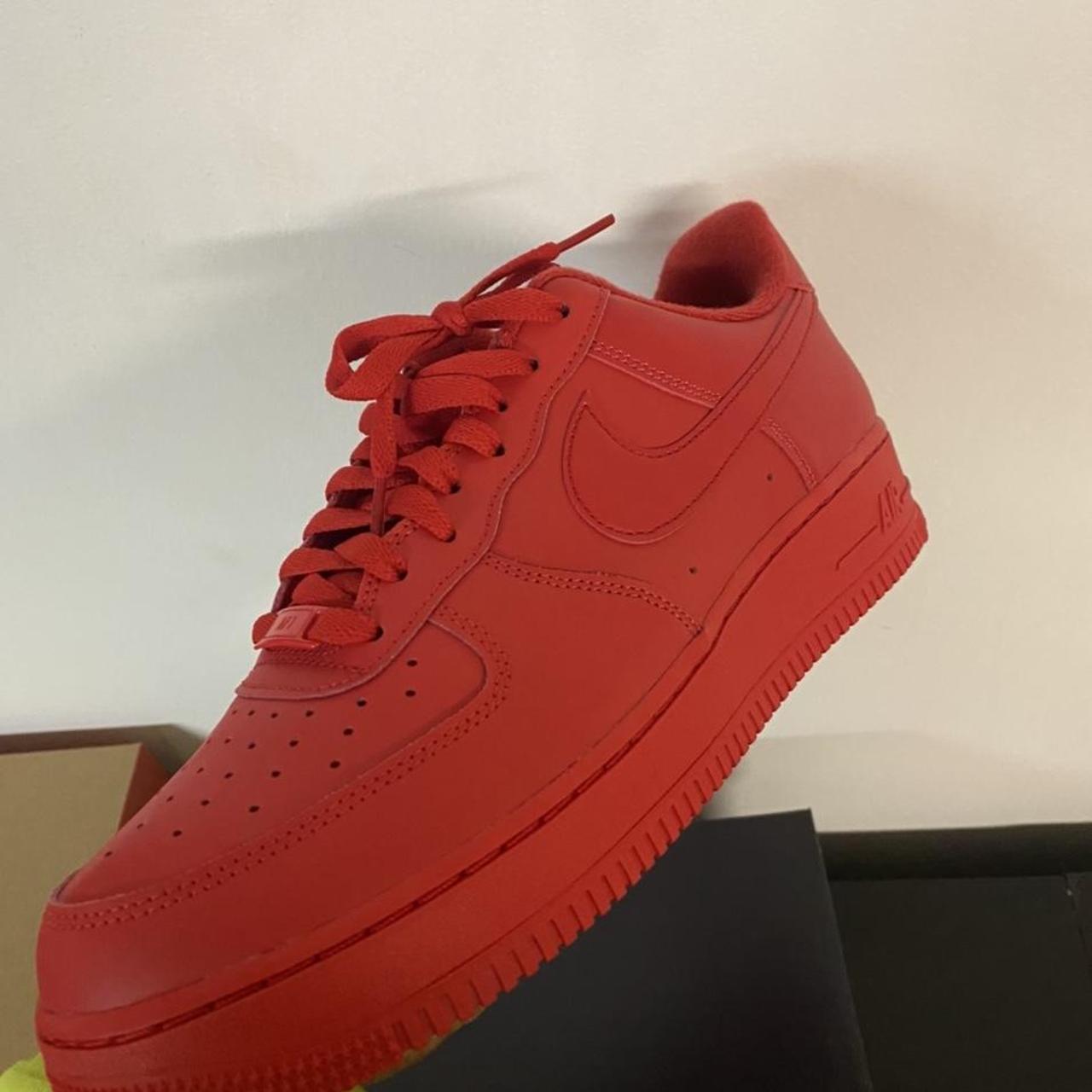 Nike Air Force 1 triple red Deadstock receipts n... - Depop