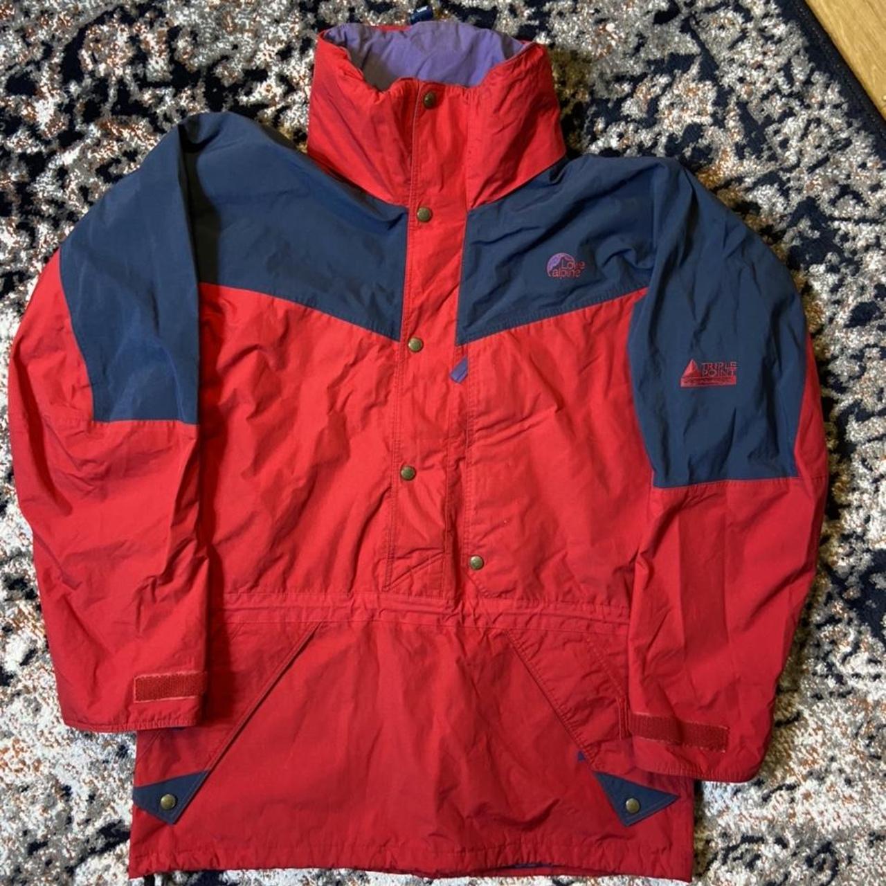 Goretex Anorak Style Jacket By Lowe Alpine Red with... - Depop