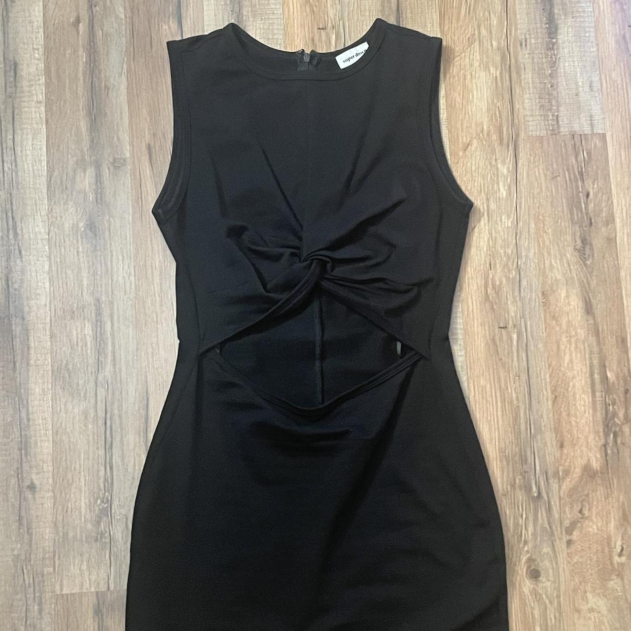 Absolutely stunning black superdown dress! 💋 Can fit... - Depop