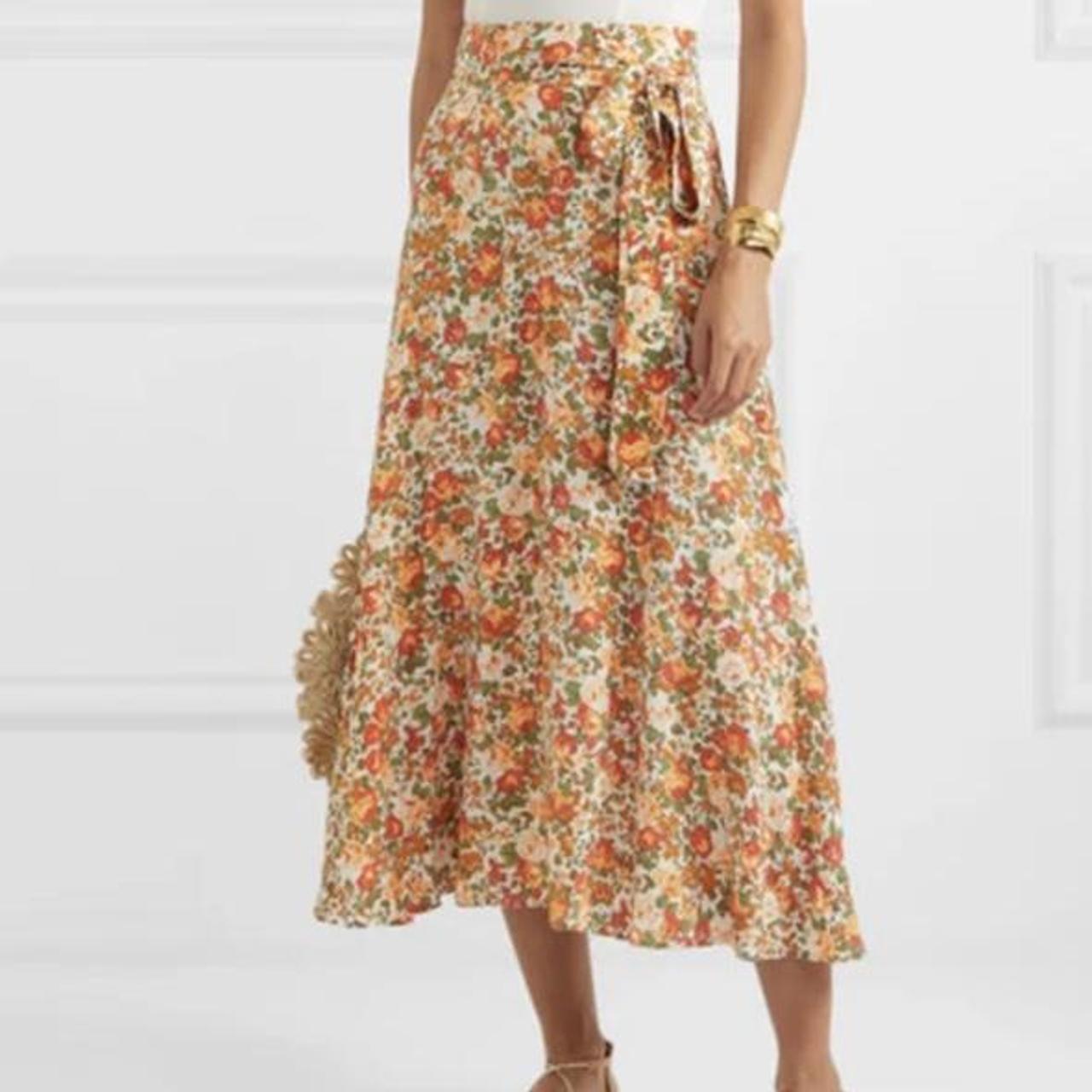 Faithfull asiya shop floral midi skirt