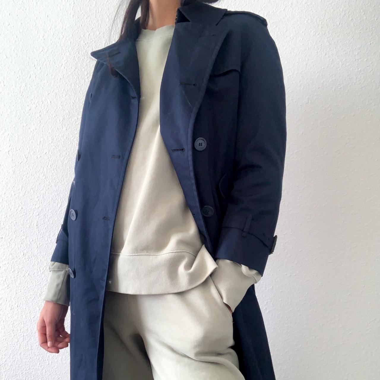 Navy burberry online trench coat