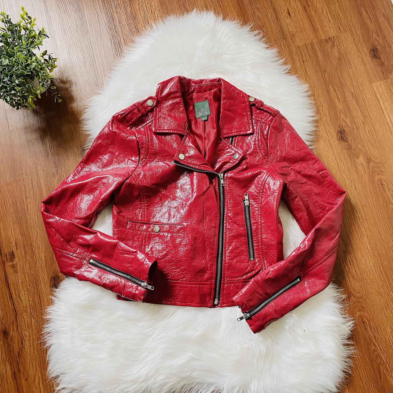 wild fable red leather jacket