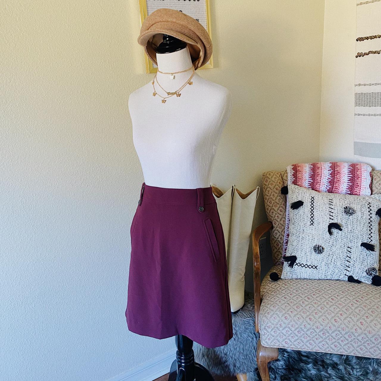 Ann Taylor Women's Burgundy Skirt (4)