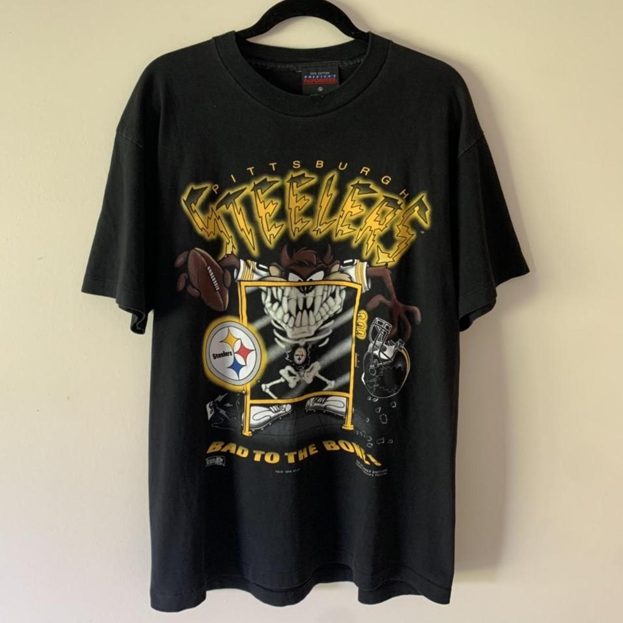 Vintage 1995 Looney Tunes x Pittsburgh Steelers Taz... - Depop