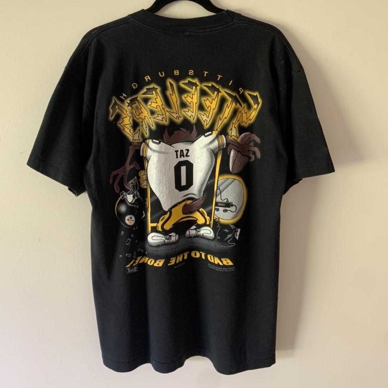 Vintage 1995 Looney Tunes x Pittsburgh Steelers Taz... - Depop