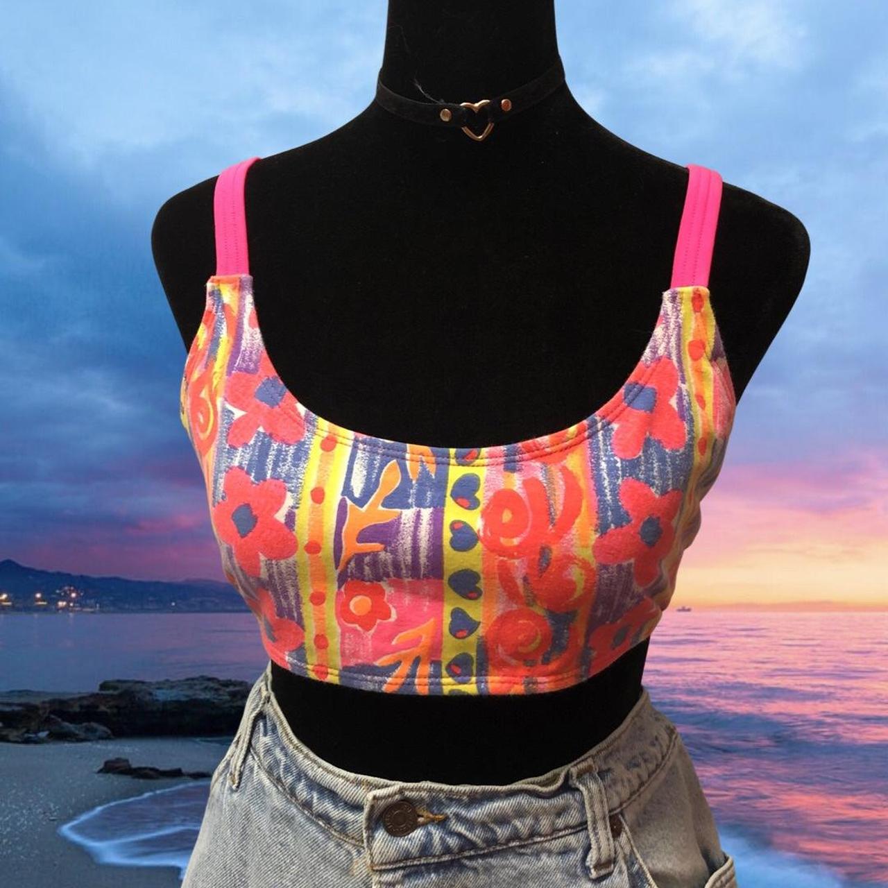 Super cute 90s neon bikini top. Super soft material... Depop