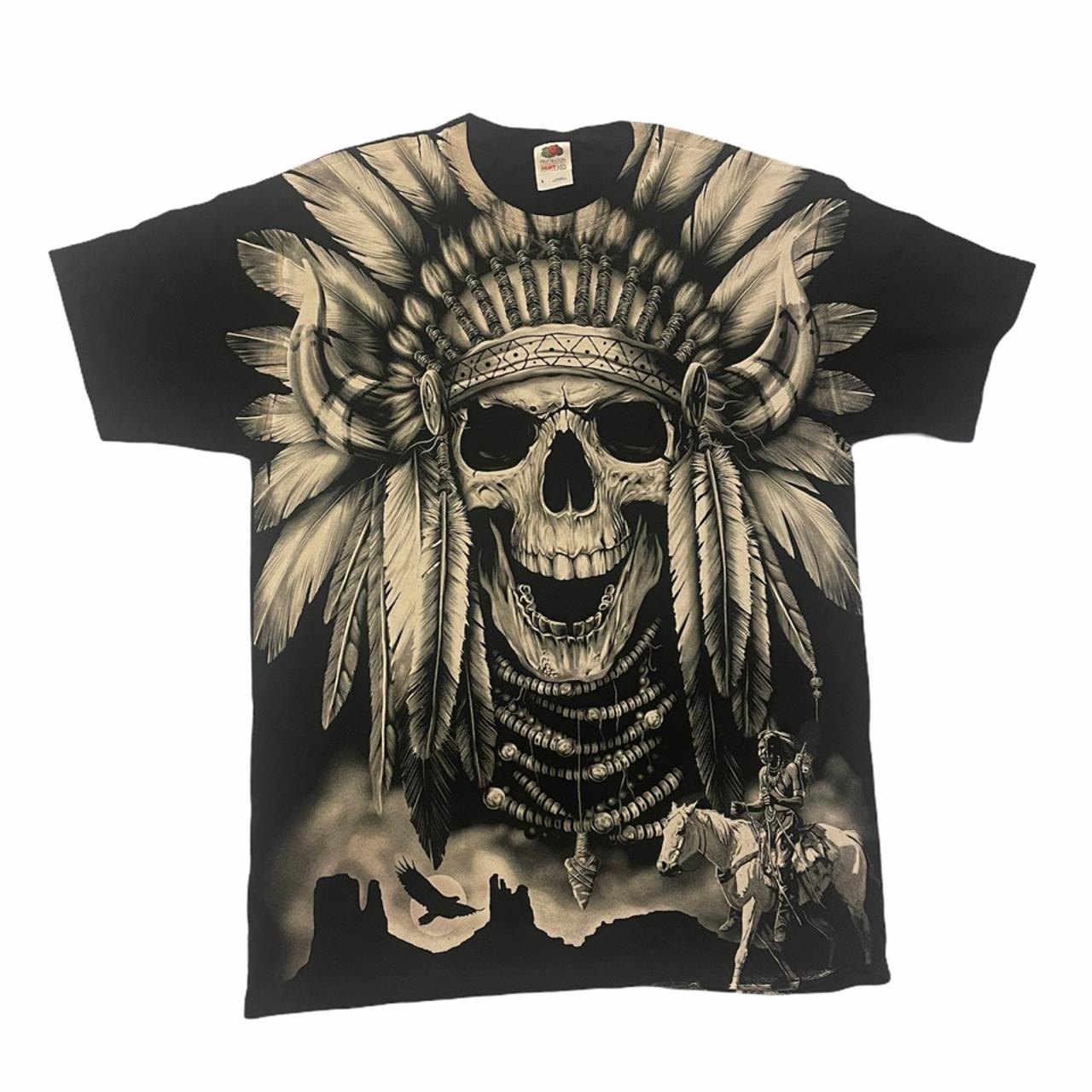 super cool all over skeleton indian chief piece size... - Depop