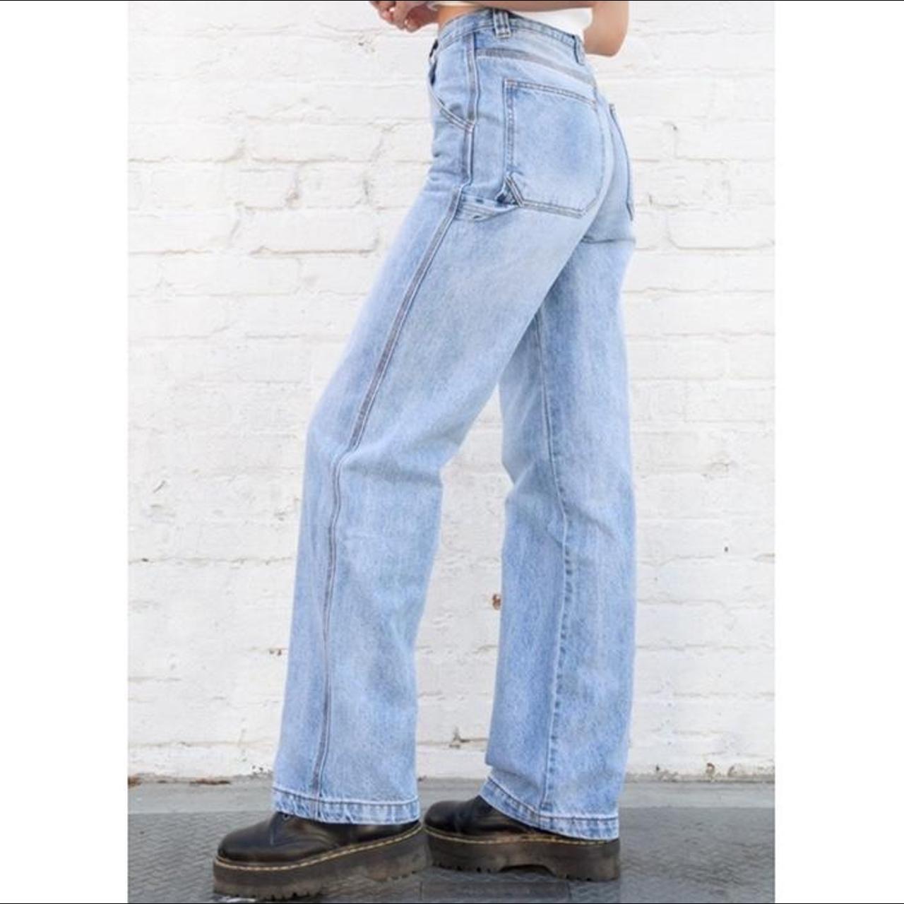 Brandy Melville Feanne light wash jeans wide leg... - Depop