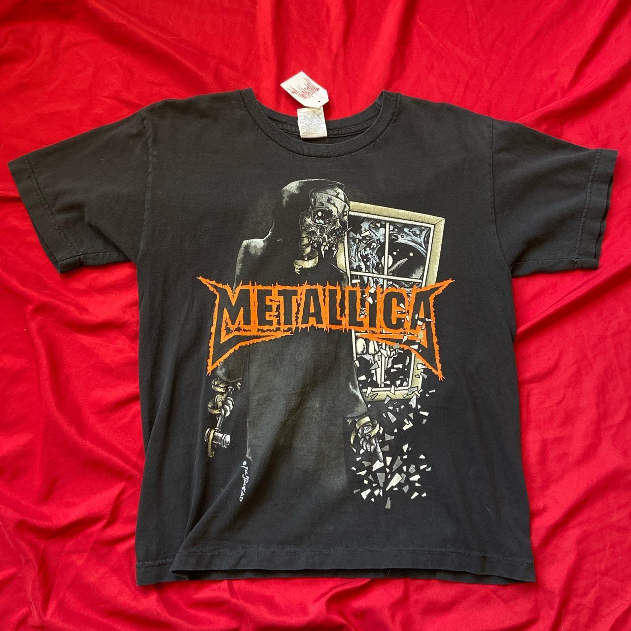 90s metallica baby tee youth large/ adult small -... - Depop