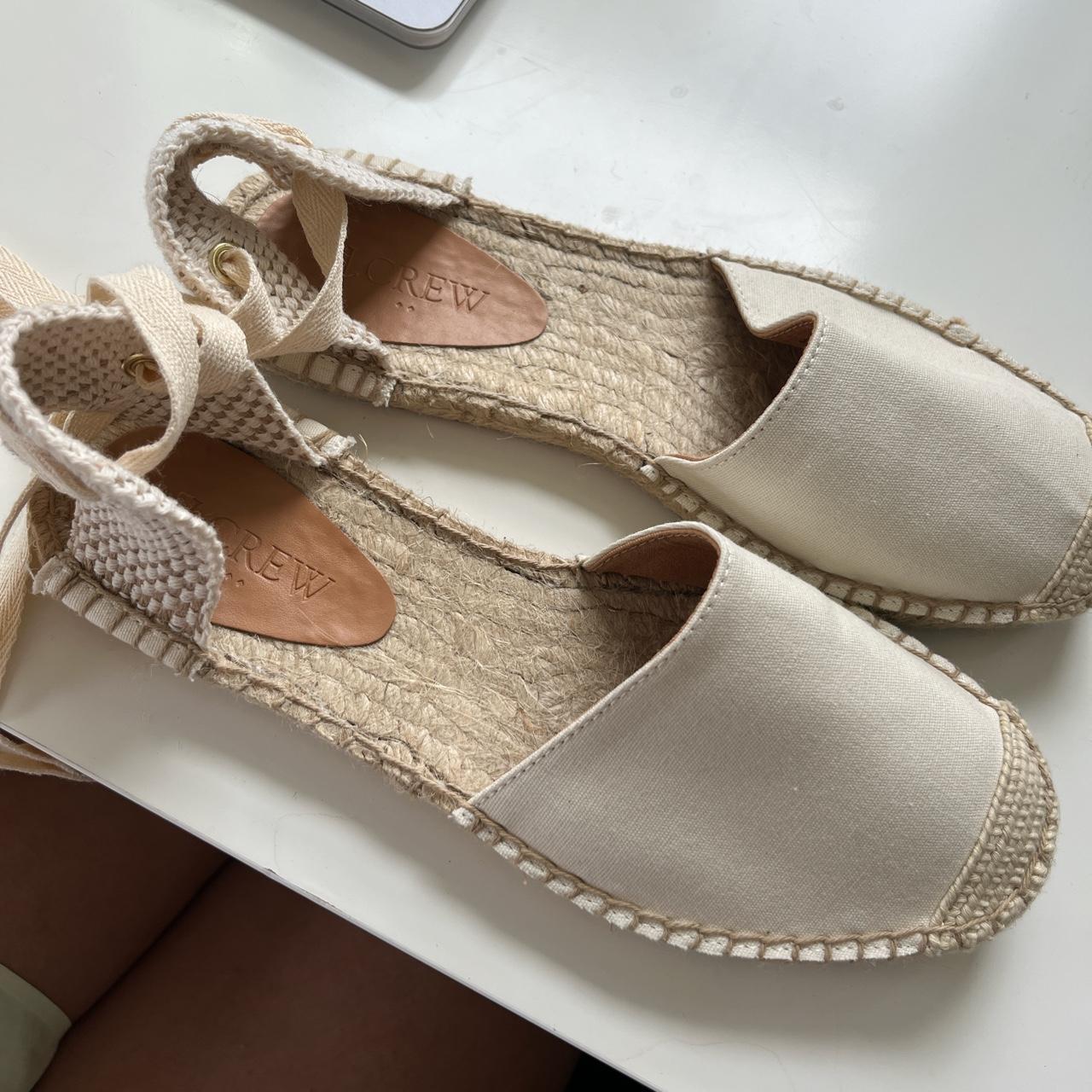 J.Crew Women's Cream Sandals Depop