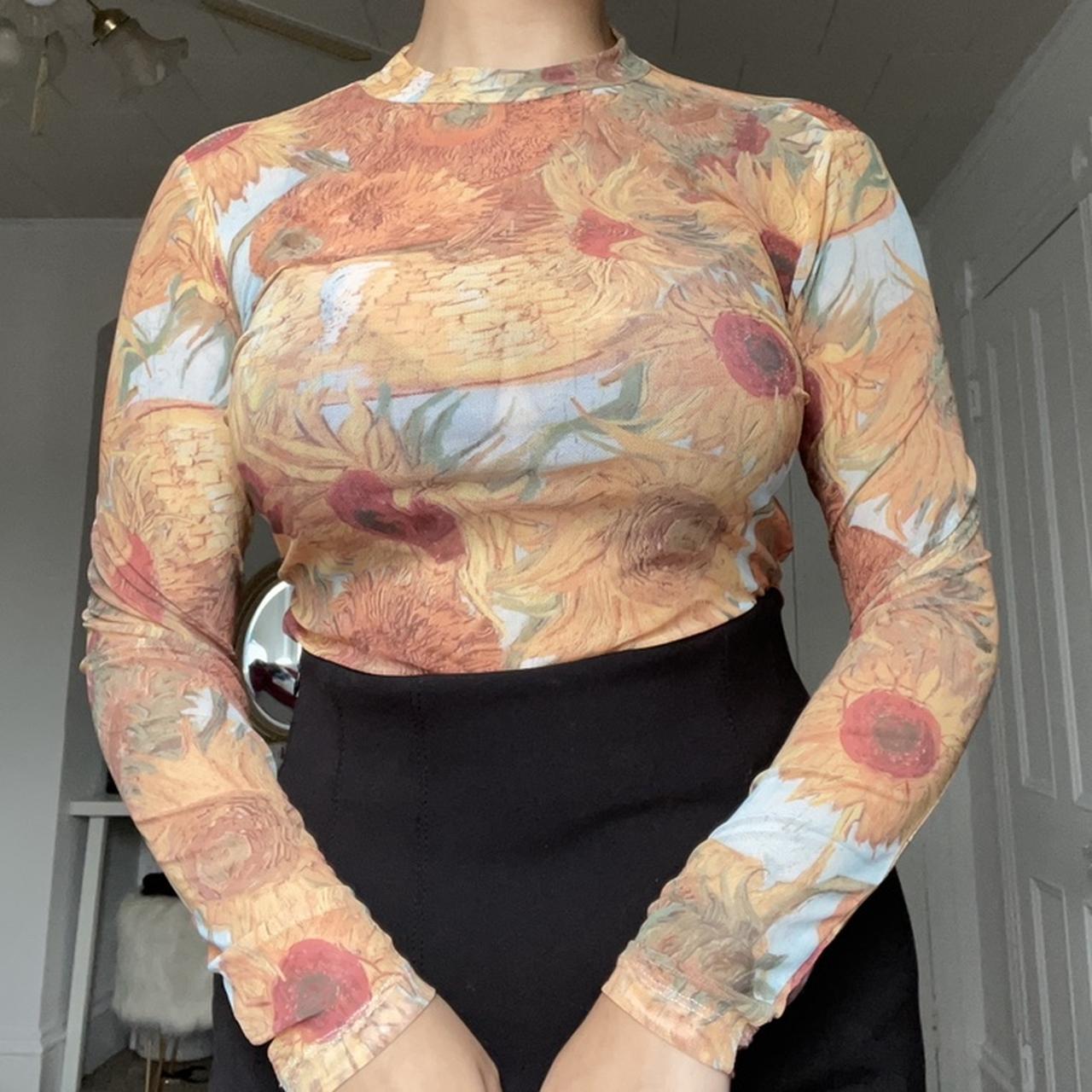 Sunflower abstract or mesh top Size 