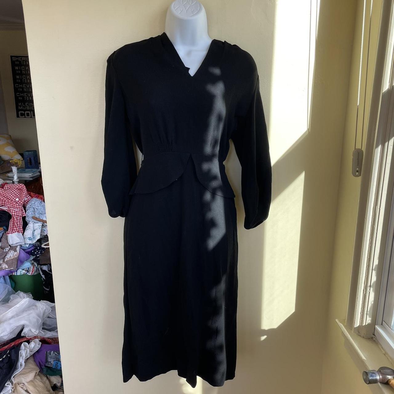 AS IS- amazing vintage 1930’s 30s black midi dress…. - Depop