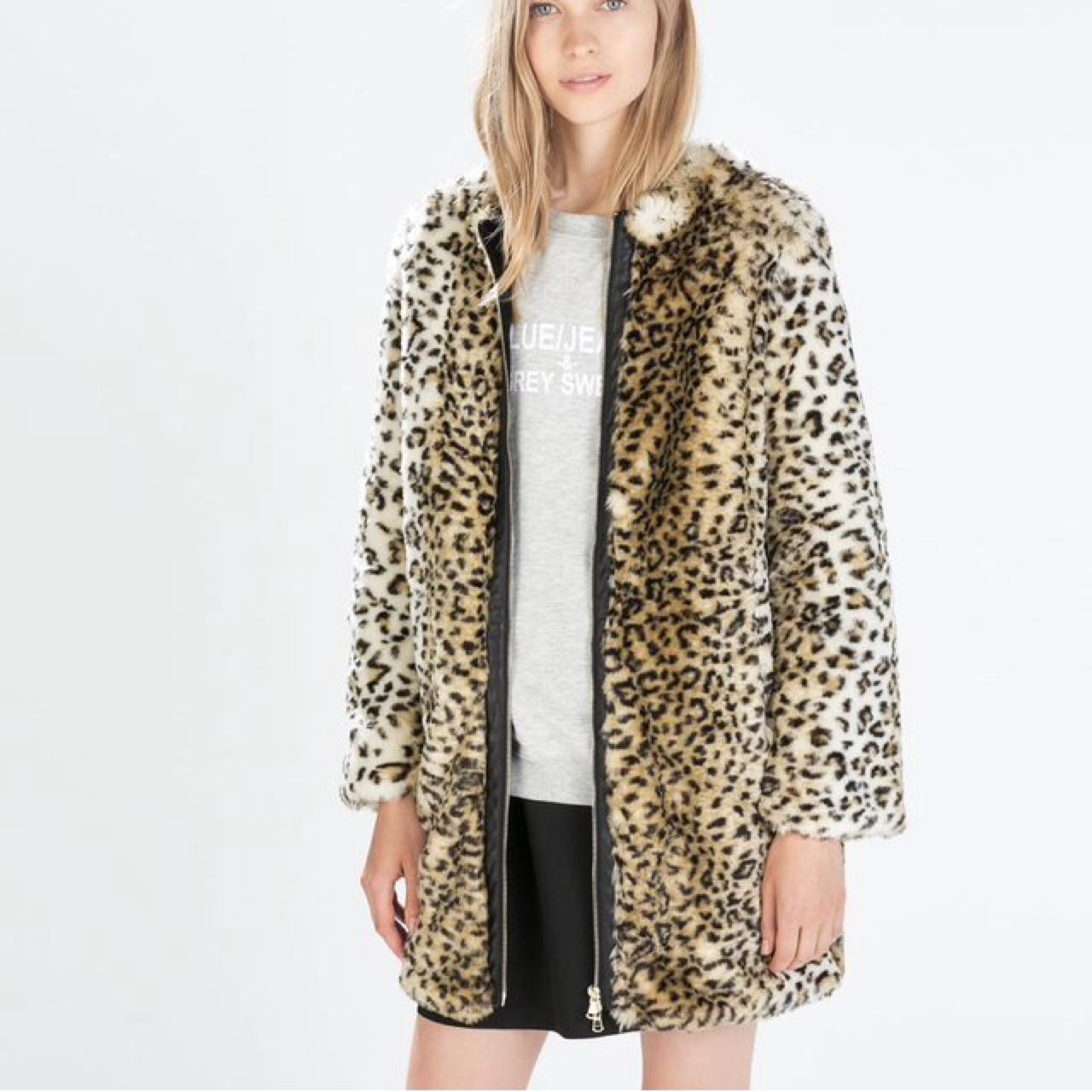 zara leopard fur coat