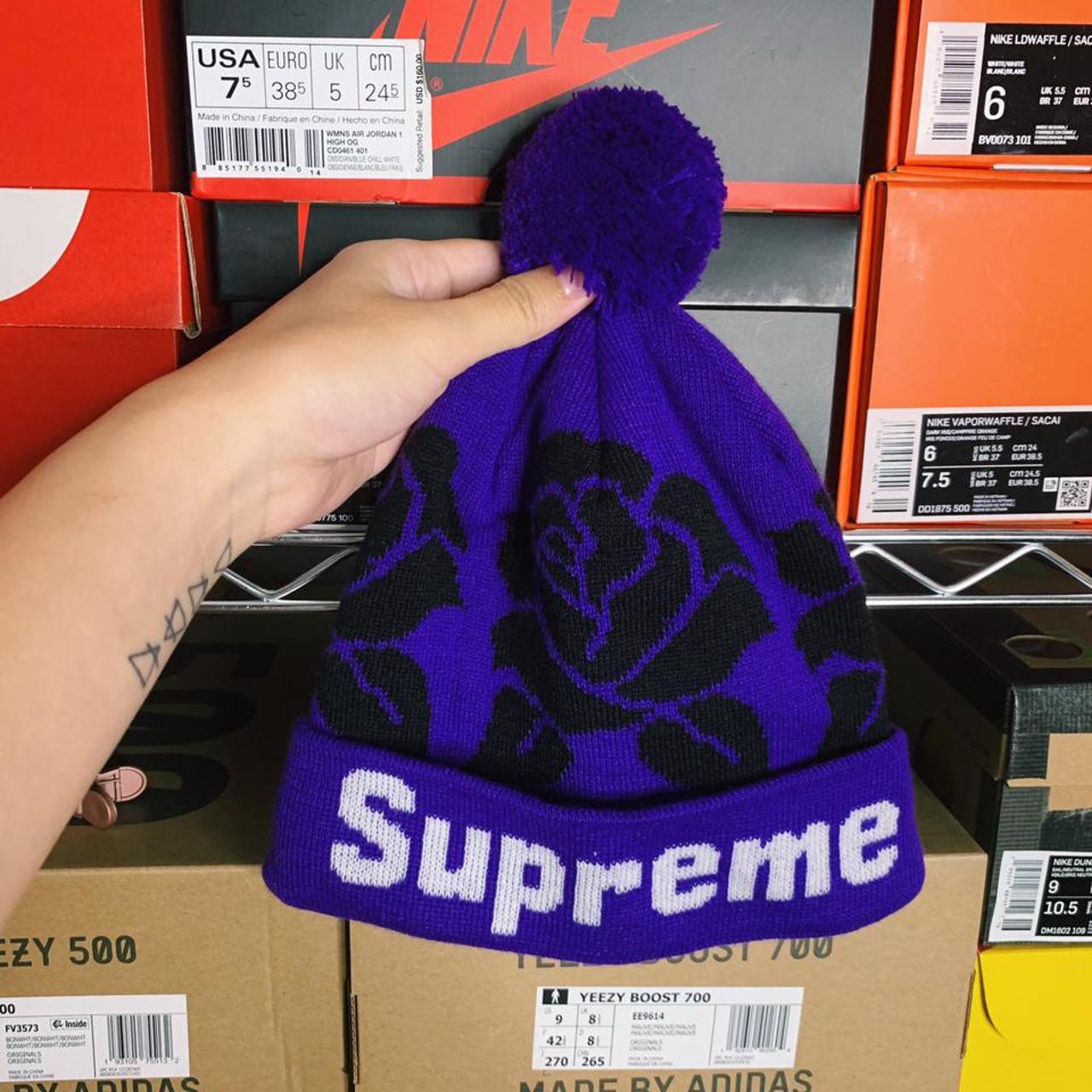 SUPREME BIG LOGO BEANIE/ Navy/ OS/ 100% AUTHENTIC Box Logo