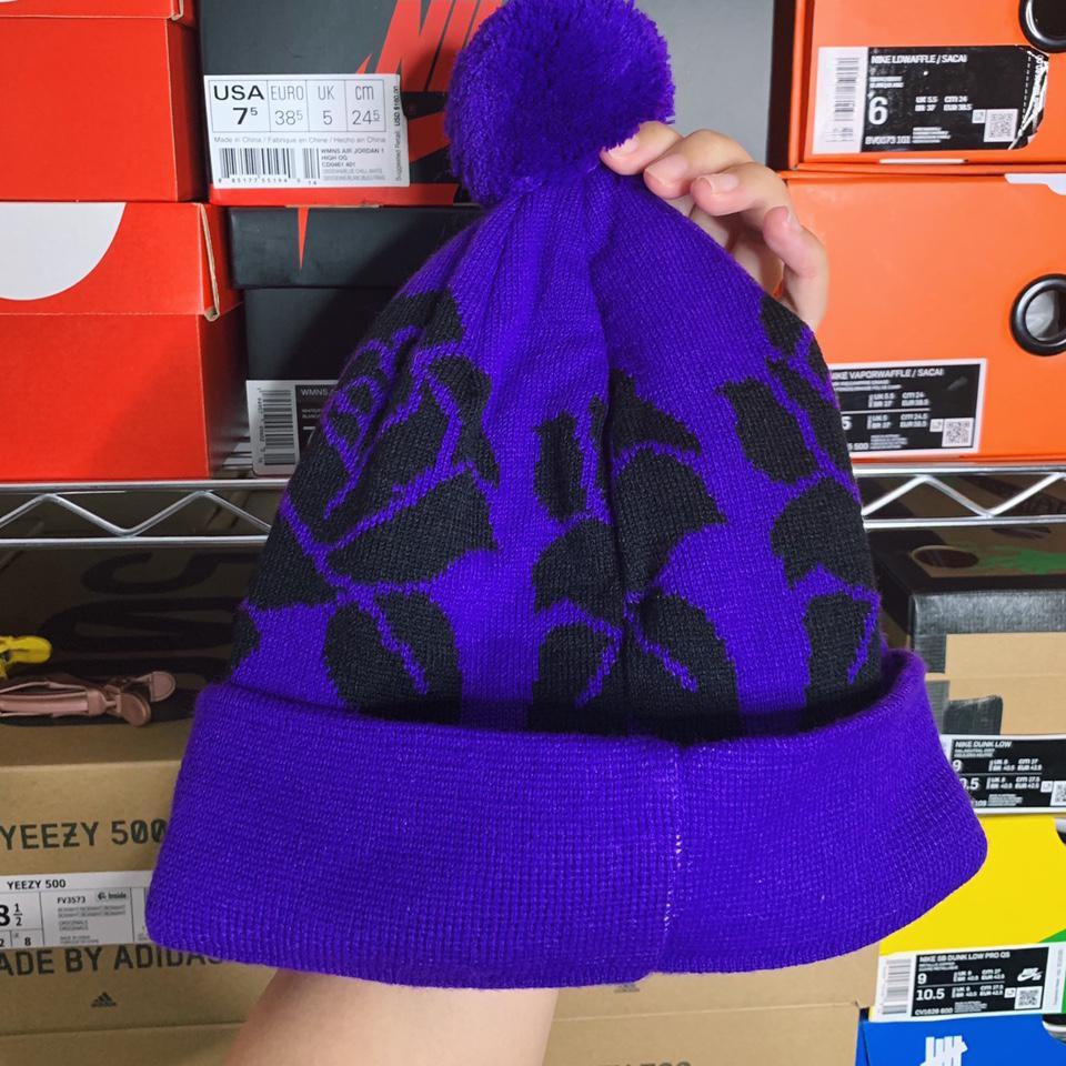 Supreme holographic logo beanie hat. Looks red on - Depop