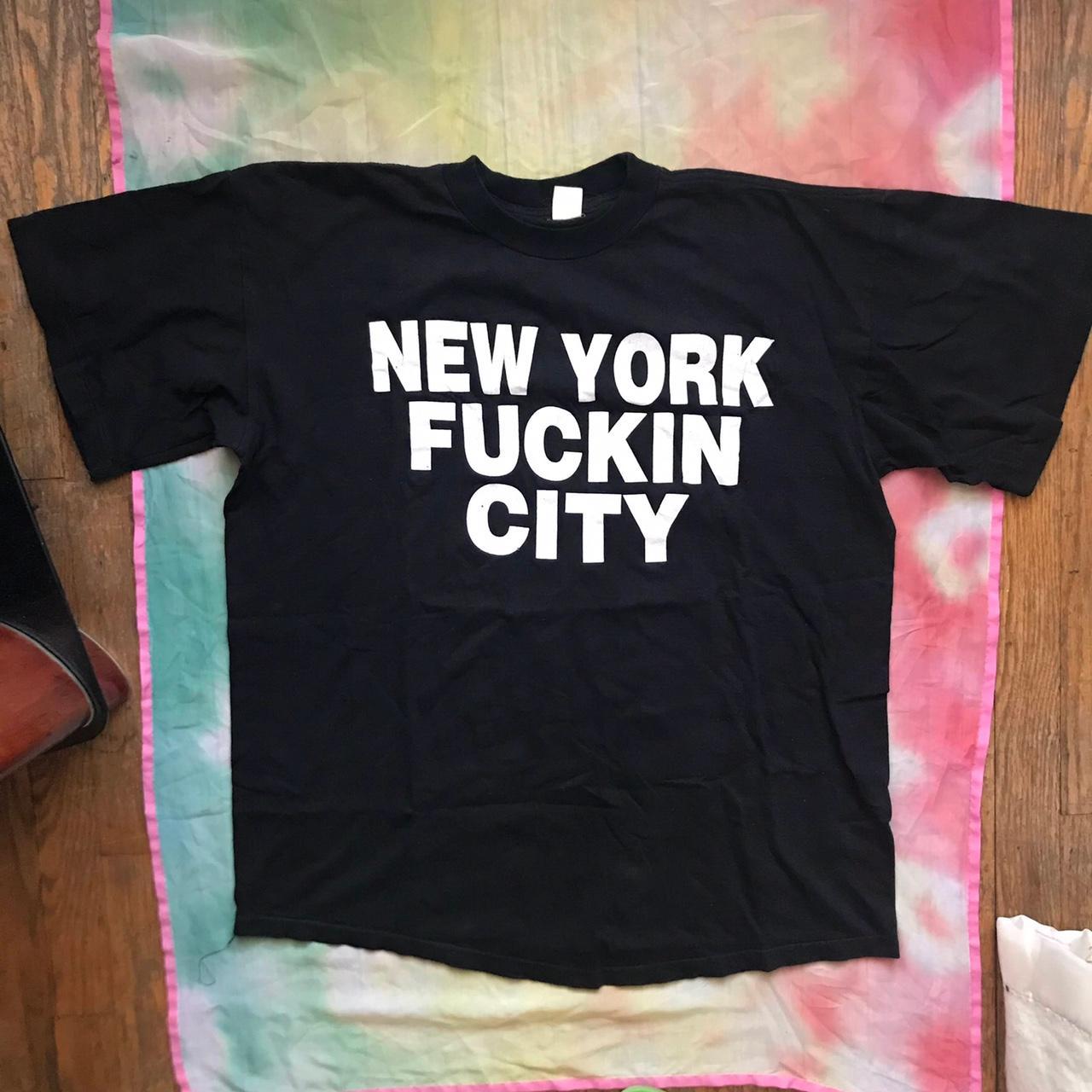 Vintage 1980s Black New York Fuckin City T Shirt Depop