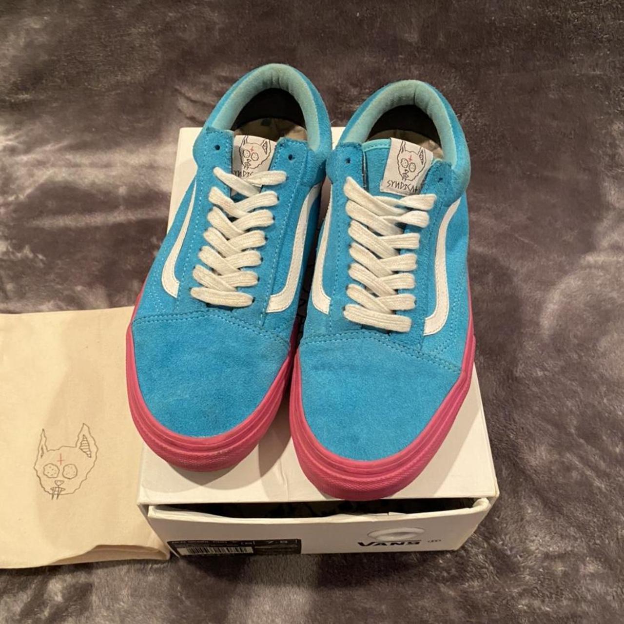 Golf Wang Men's Blue and Pink Trainers | Depop