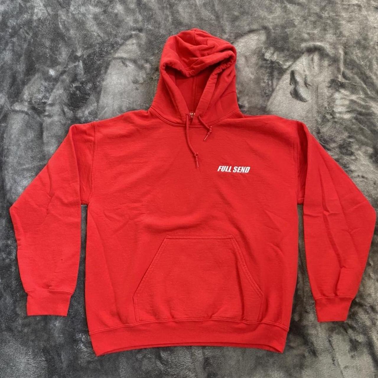 Nelk Boys Full Send Hoodie Sweatshirt - Red... - Depop