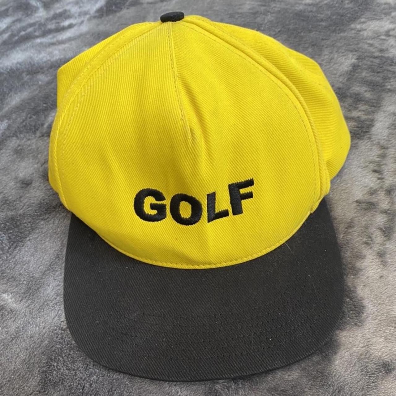 Golf Wang Yellow Black Logo 6 Panel Hat Extremely - Depop