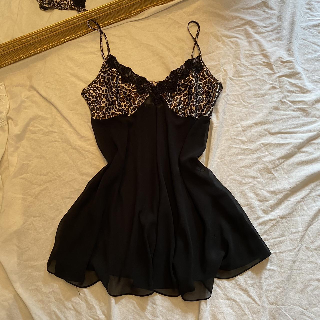 The prettiest sheer slip dress with cheetah and lace... - Depop