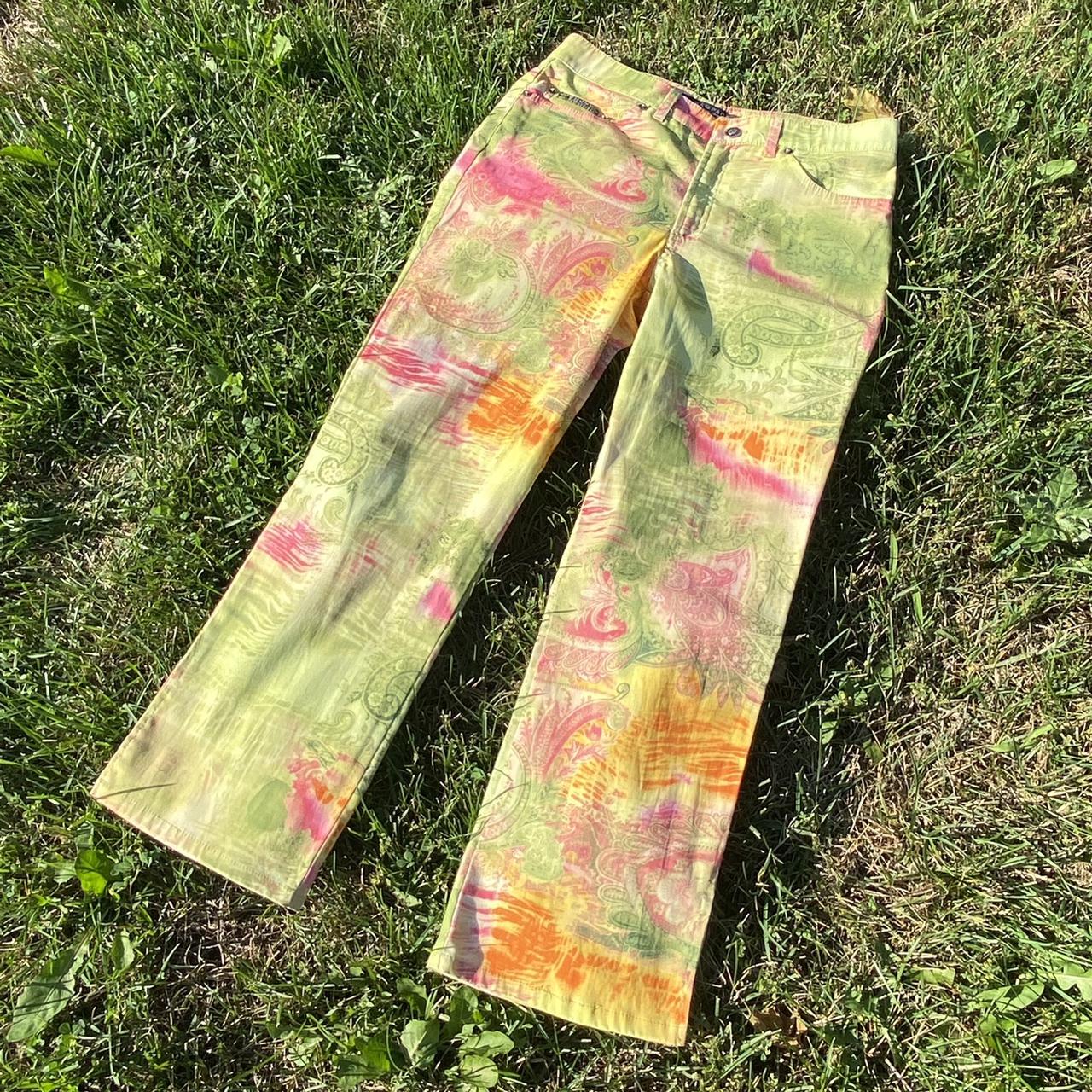 Vintage Rampage pants with a water colour look and... - Depop
