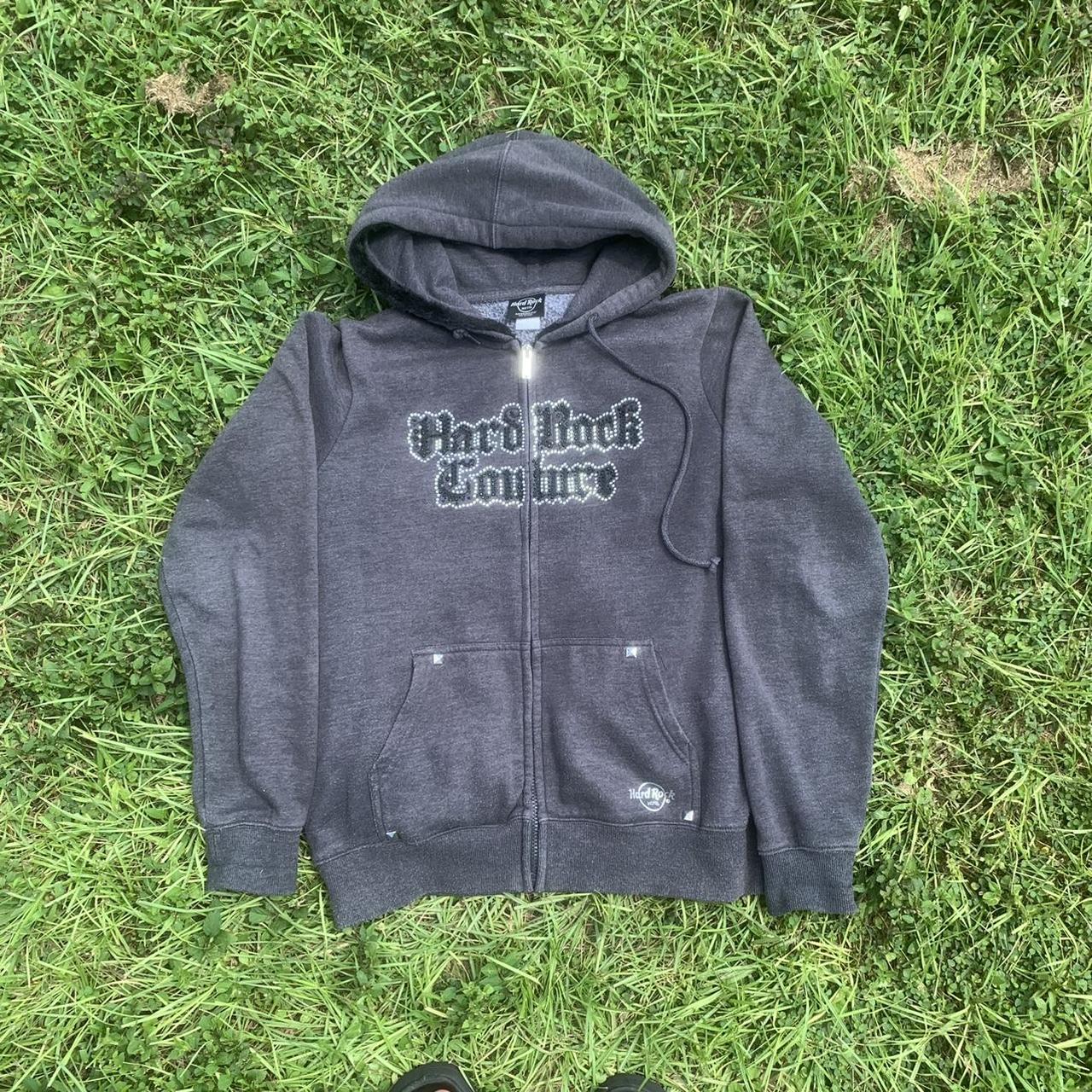 Product Image 1 - Grey Hard rock rhinestone hoodie
Size