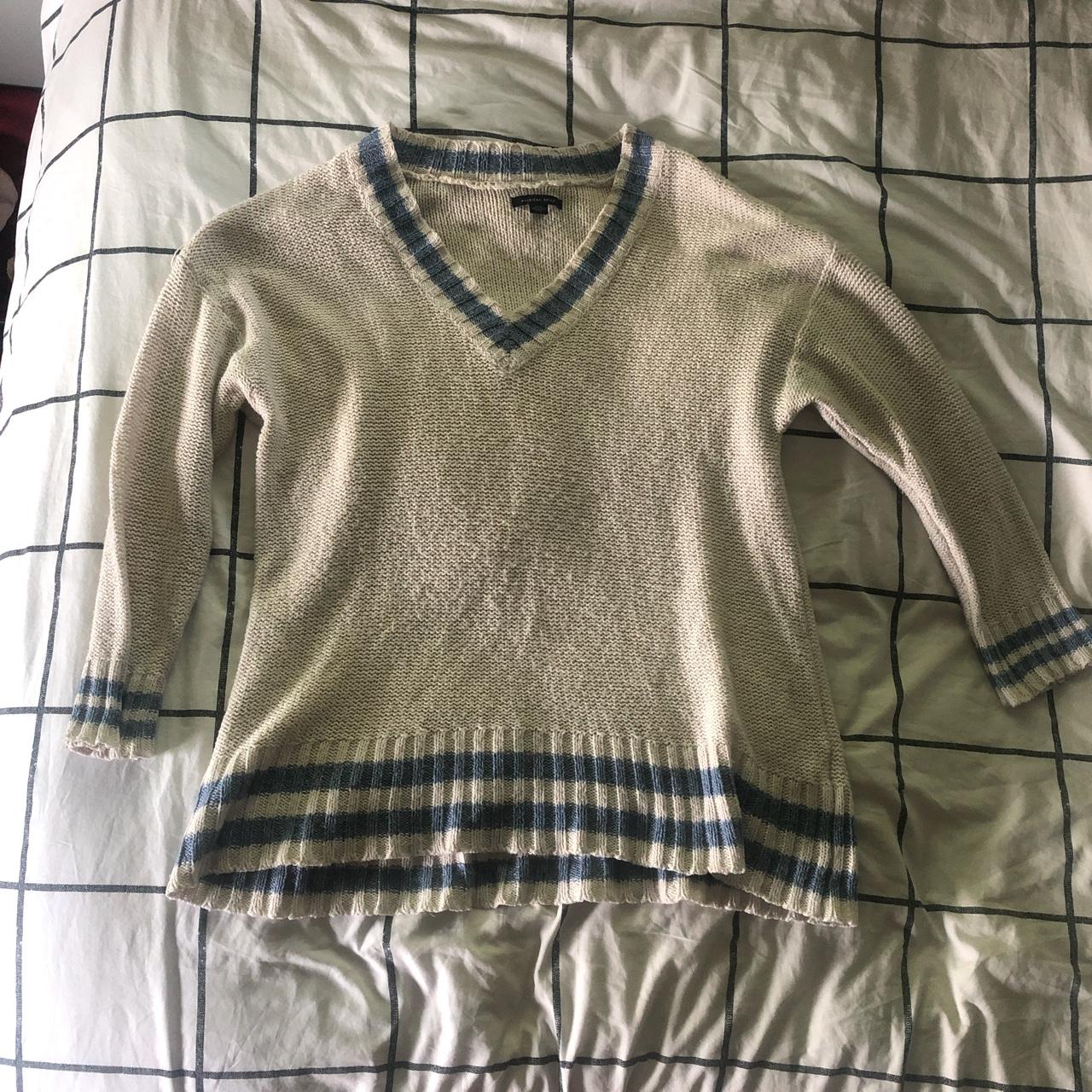 white oversized vneck sweater from american eagle!!... Depop