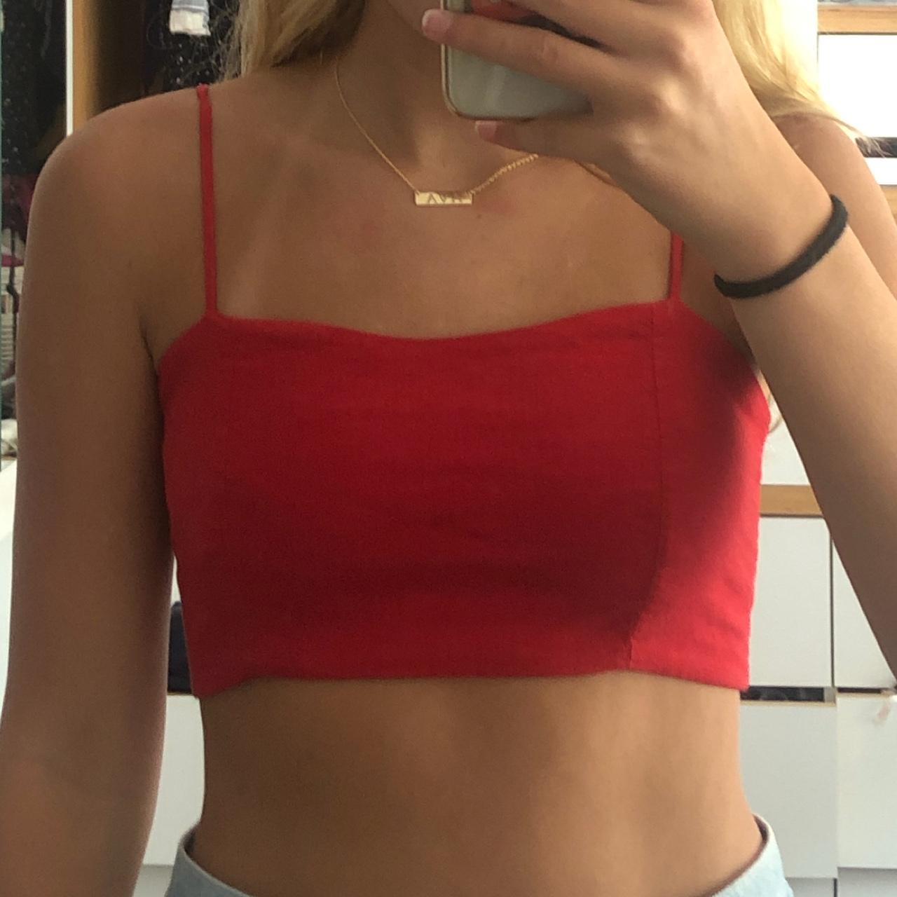 super cropped red tube top from brandy melville :) - Depop