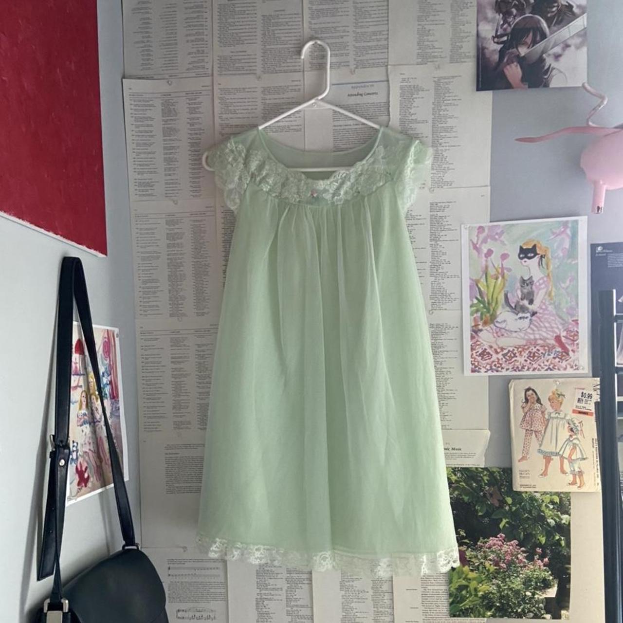 Light green baby doll mini why I like it vintage... Depop