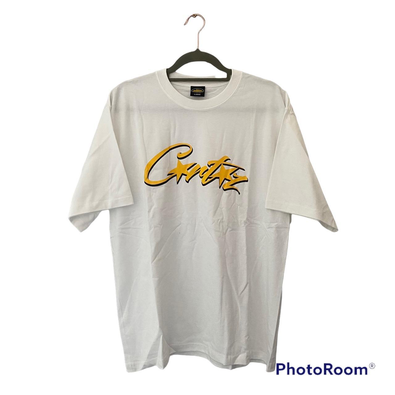 Corteiz classic logo tee, yellow on white 🔥 size... - Depop