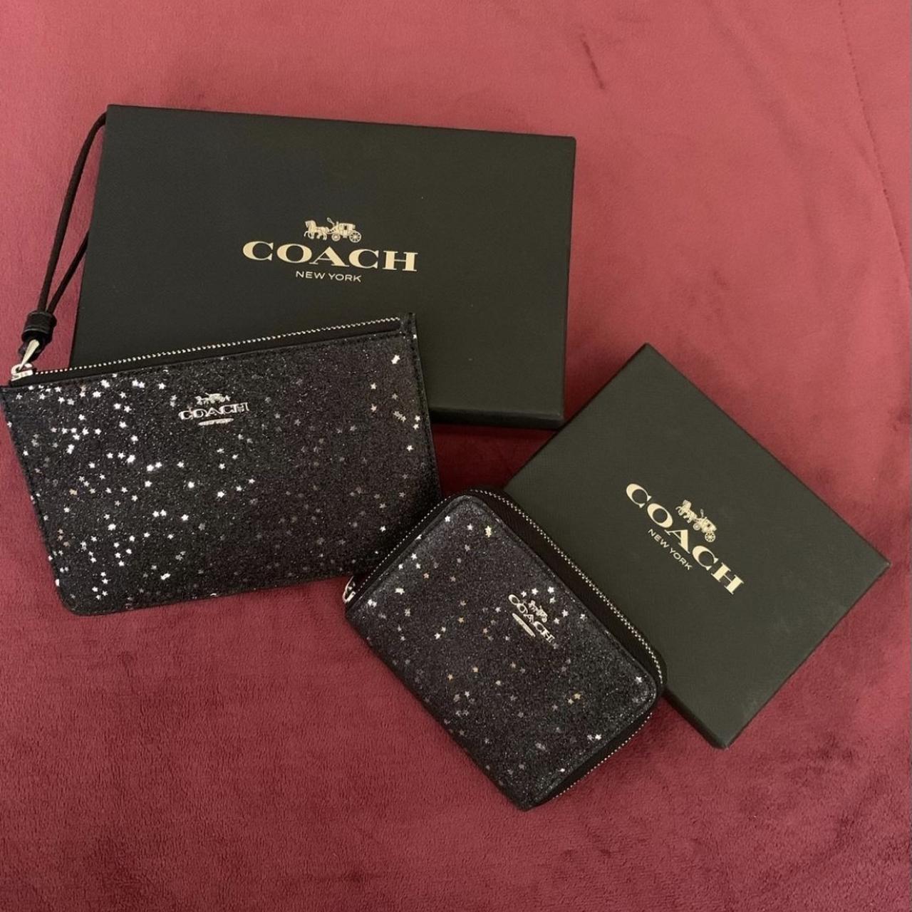 Coach Glitter Star Black Wristlet and Wallet Depop