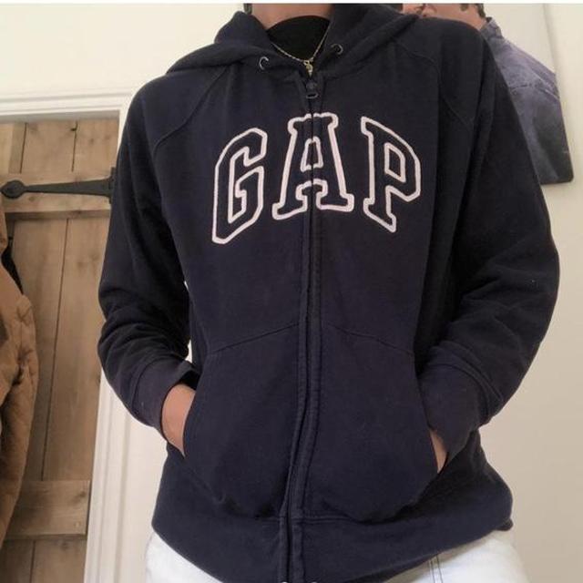 navy gap zip up hoodie