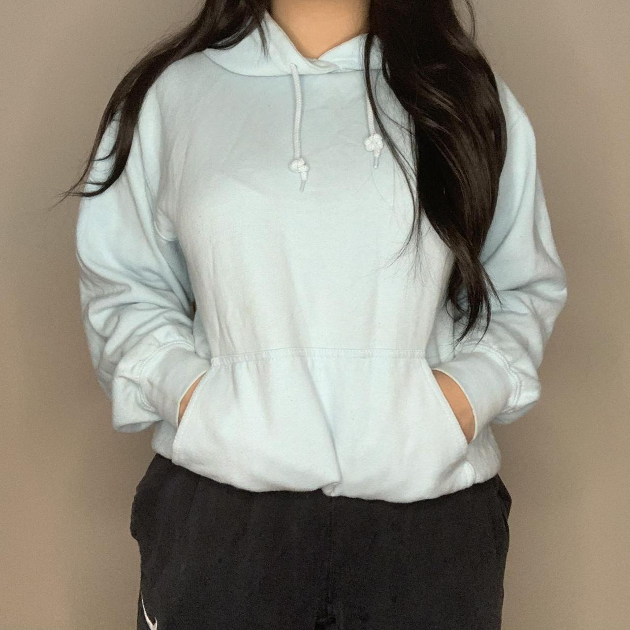 Fashion Nova Women's Blue Hoodie Depop