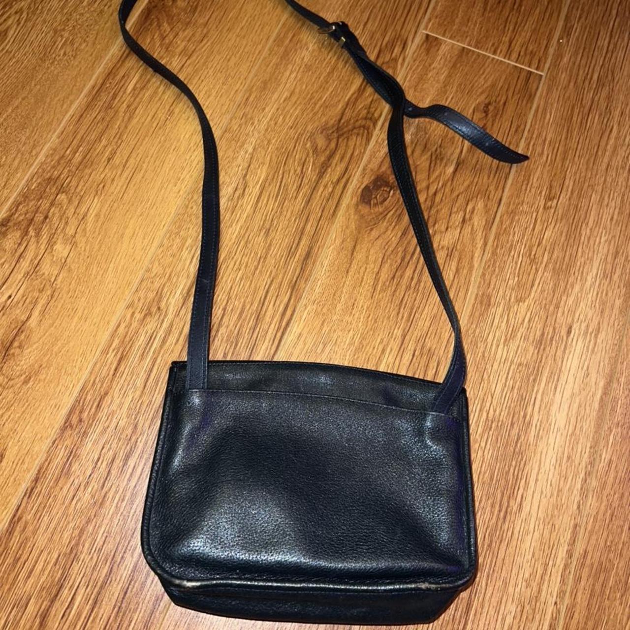 Authentic Vintage Longchamp Black Leather crossbody - Depop