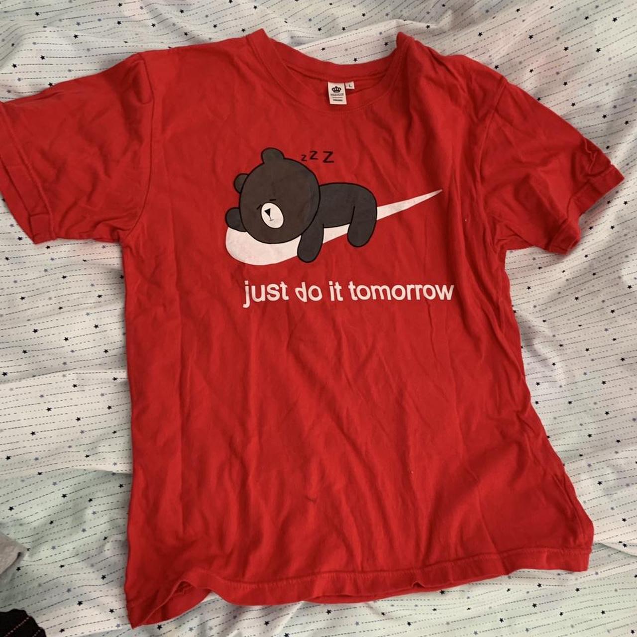 just-do-it-tomorrow-shirt-with-brown-bear-lazy-depop