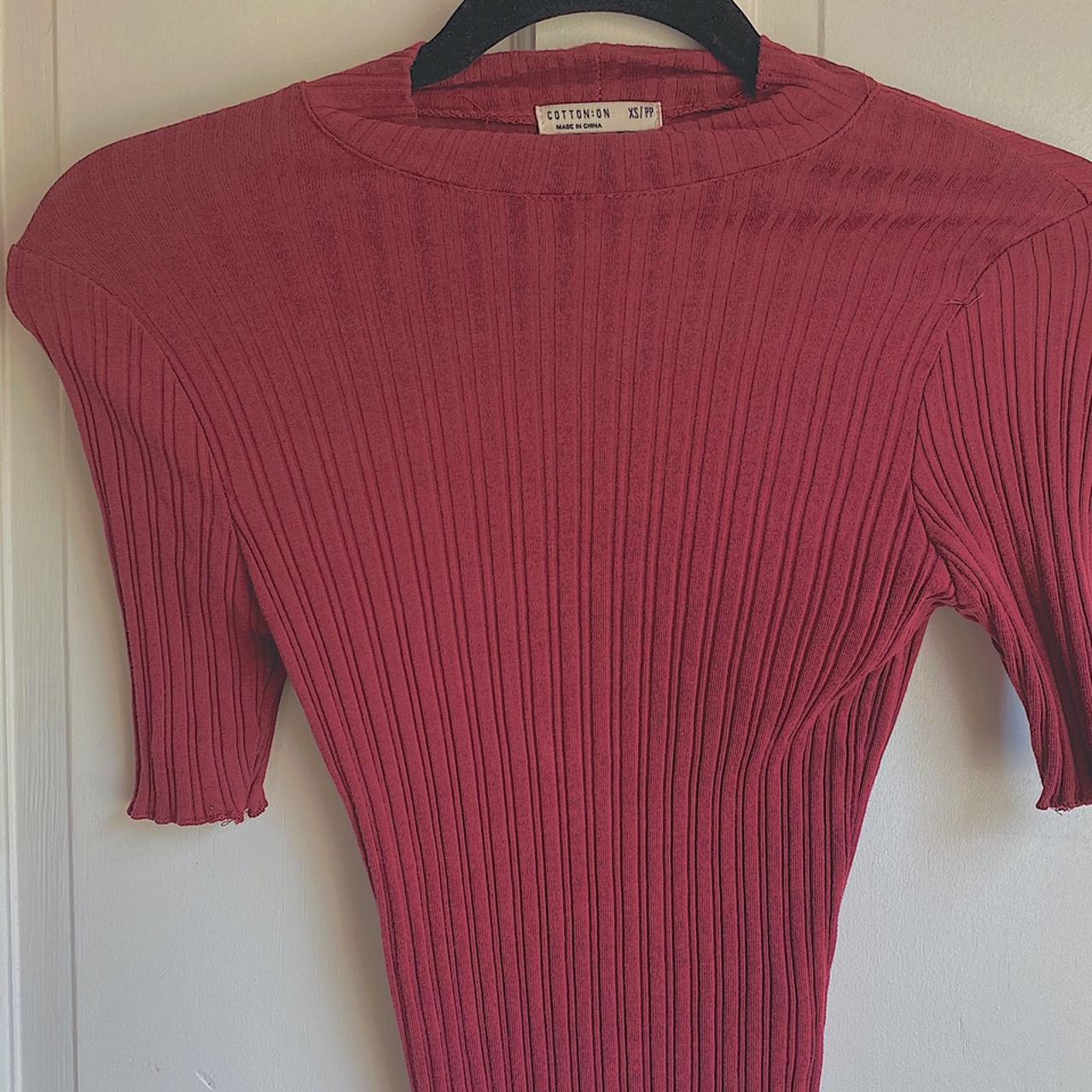☆skin tight maroon mock neck from cotton on. i say... - Depop
