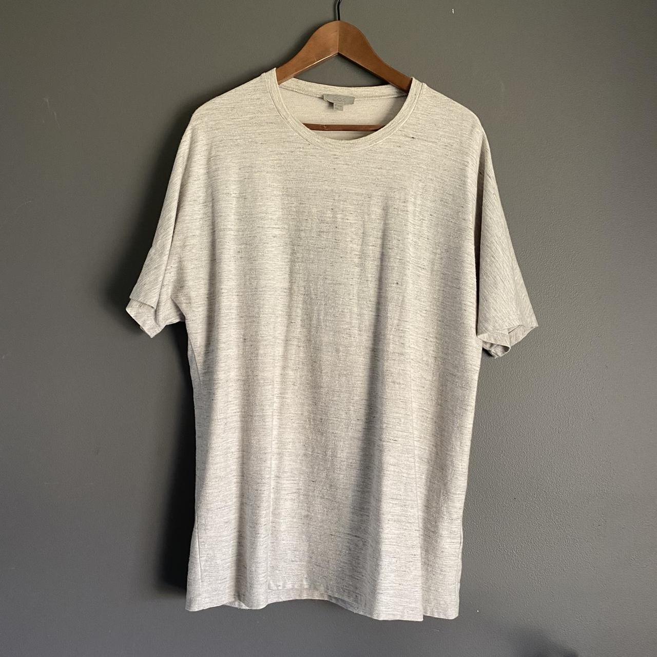 COS Grey Textured Tee Size L Really nice... - Depop